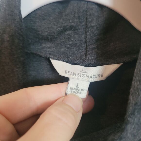 LL Bean Set of 2 Cotton Turtleneck Shirts Tan Gray Basic Casual Womens Sz Large - Picture 9 of 13